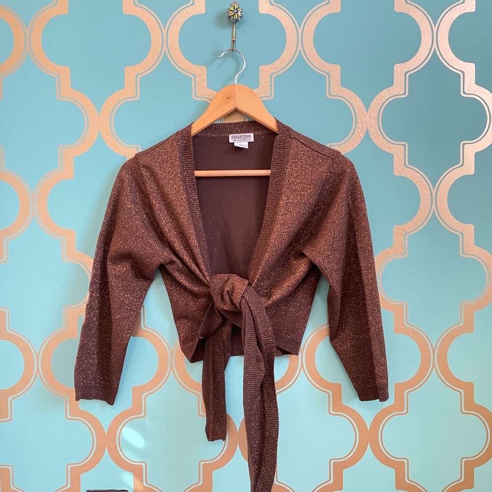 Y2K Vintage cropped bolero cardigan Size S - Picture 3 of 8